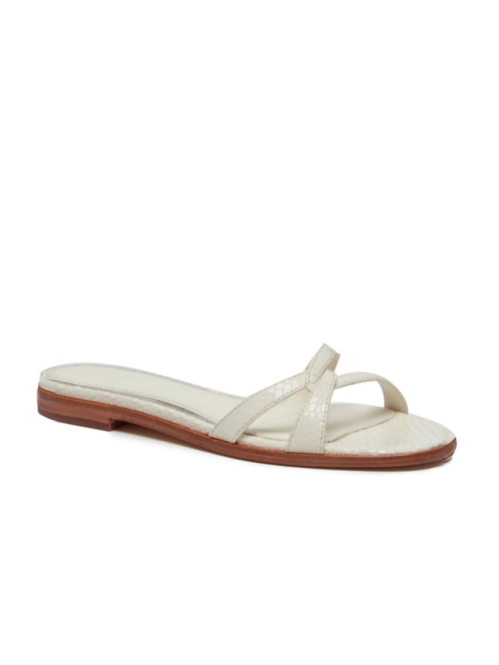 PAIGE Toby Snake Leather Sandal in Bone Sz 7.5